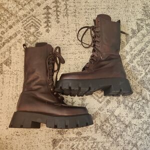 Free People Jones Lug Sole Lace Up Boots
